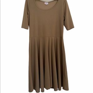 LuLaRoe Fit and Flare Brown Nicole Dress 2XL